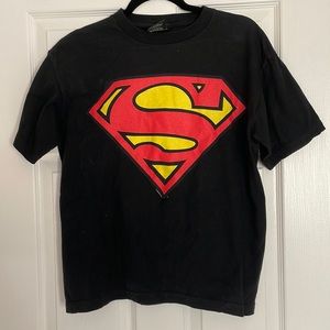 Vintage Black big Superman shield medium t-shirt